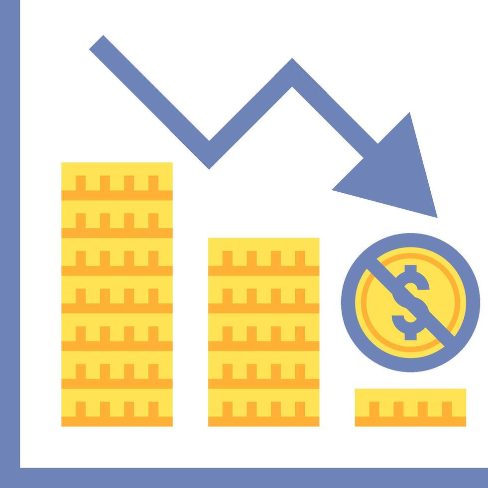 A dollar coin is being shown next to a graph vector