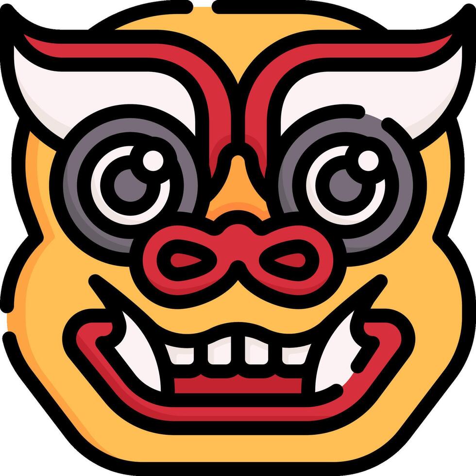 A cartoon mask with red eyes and horns vector