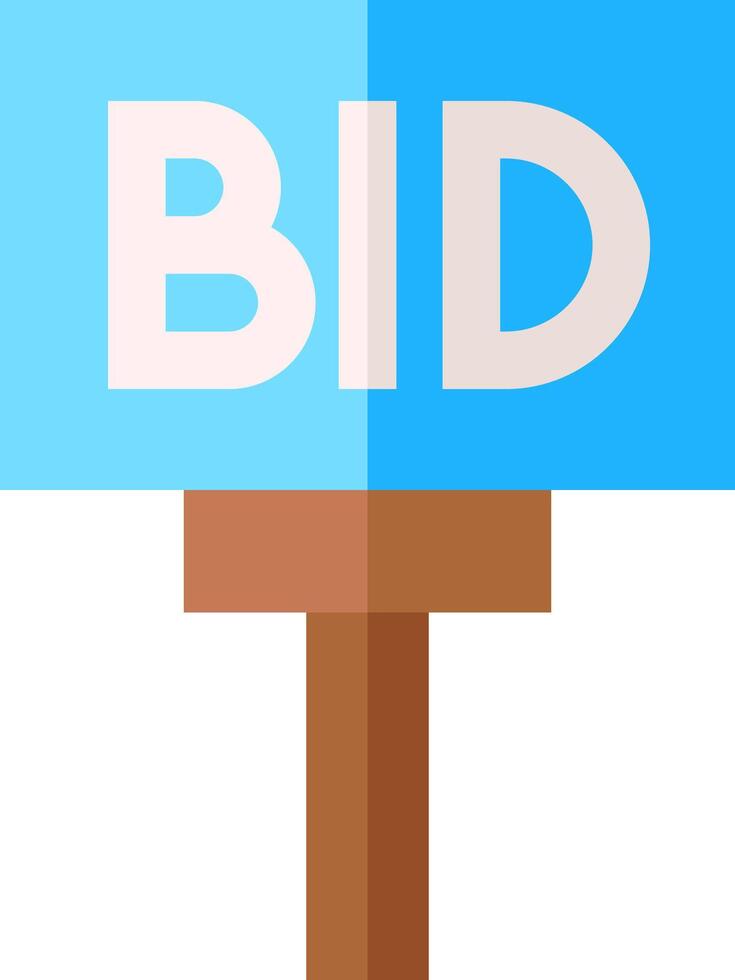 A blue sign with the word bid on it vector
