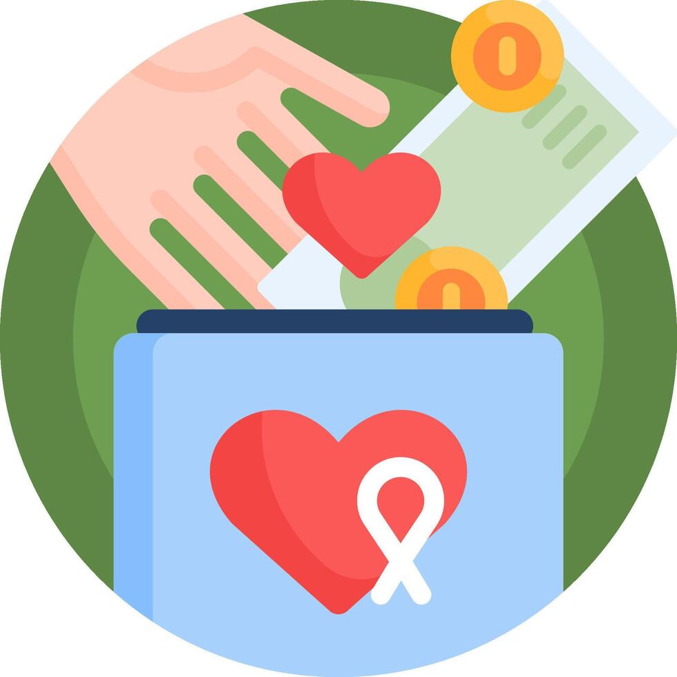 Donate to a charity with a heart icon vector