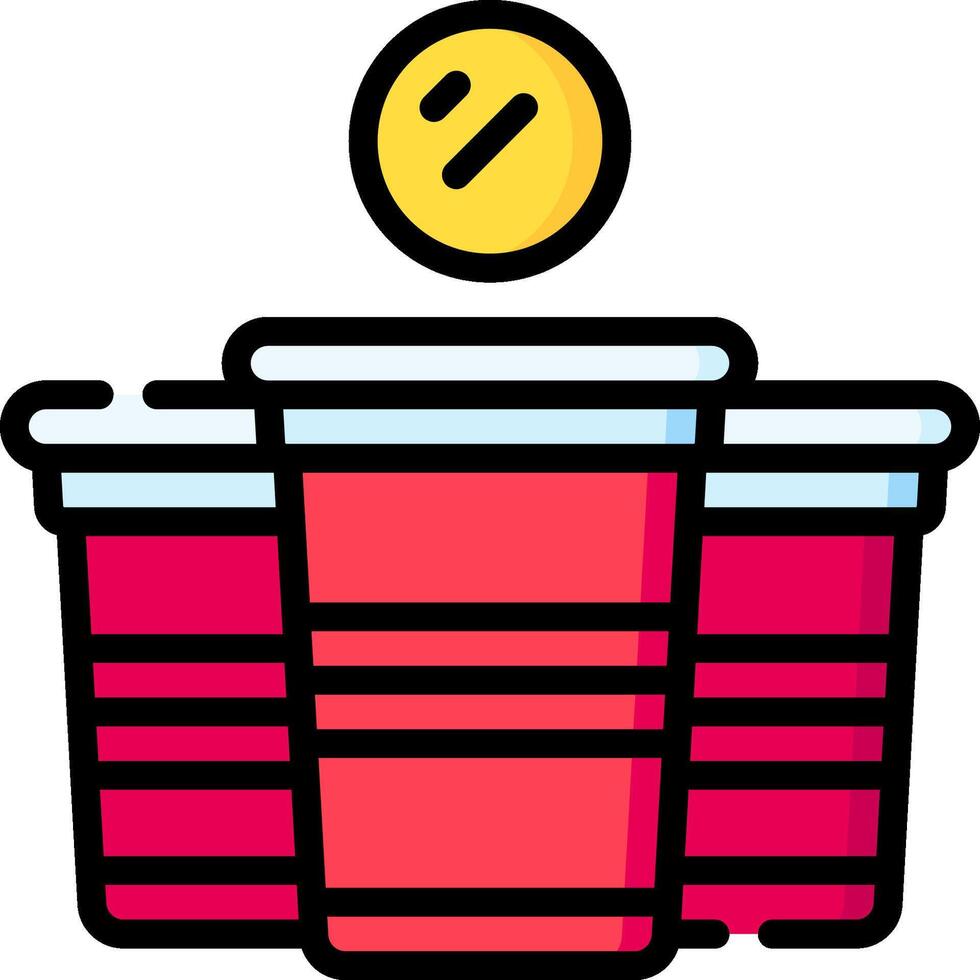 Beer pong game with coin vector