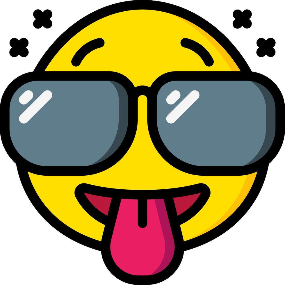 Emoji with sunglasses illustration vector