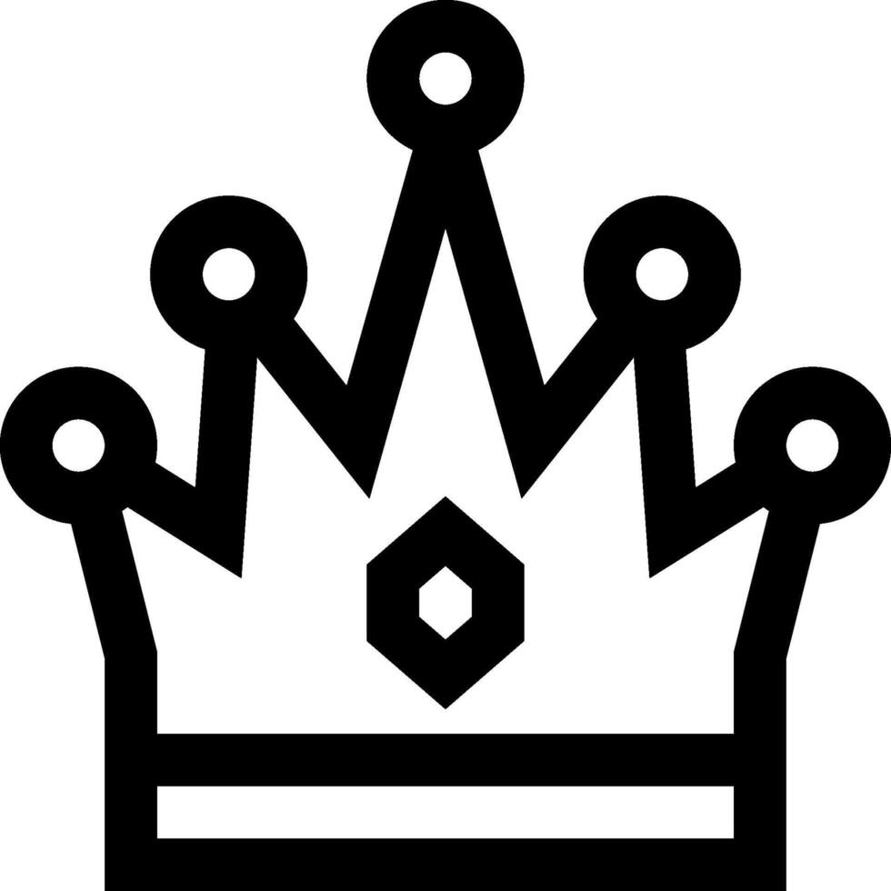 A black and white crown icon vector