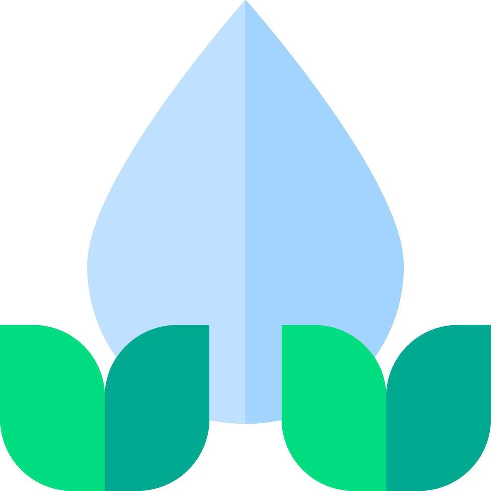 A water drop with two green leaves vector