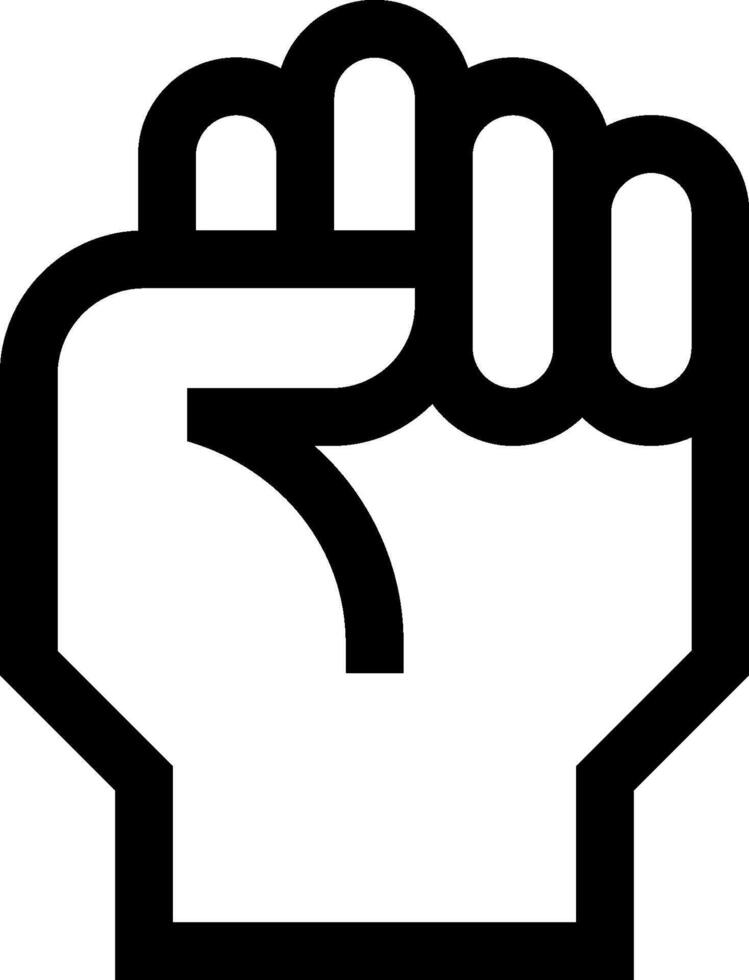 A black and white fist icon with a fist vector