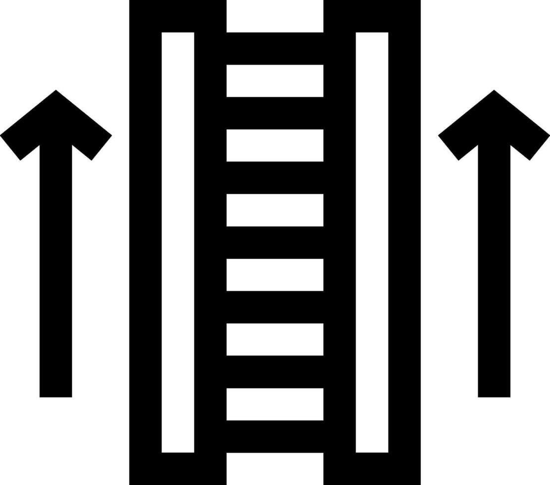 A black and white image of a ladder with arrows vector