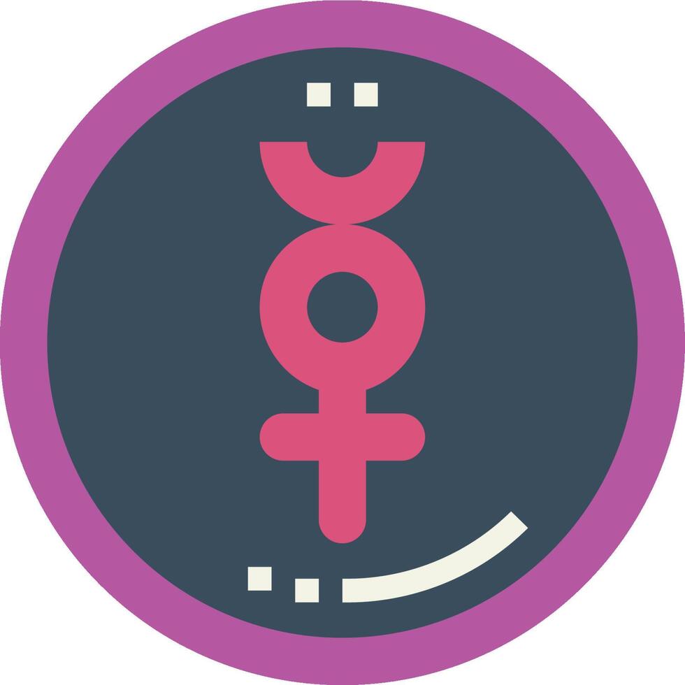 A purple and pink female symbol on a circle vector