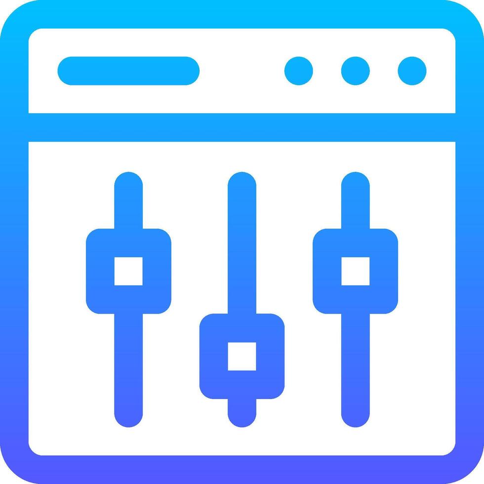 A blue and white icon with a mixer vector