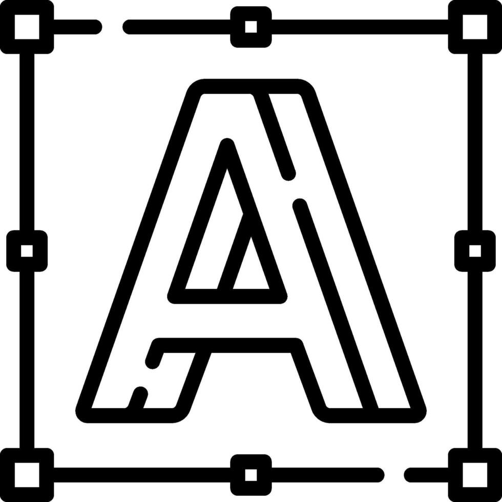 A letter a icon in a square frame vector
