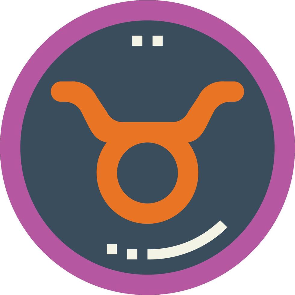 A purple and orange circle with a small orange and black circle vector