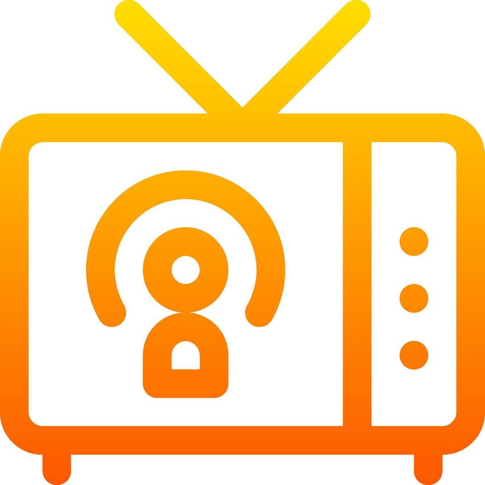 Tv icon with a radio icon vector