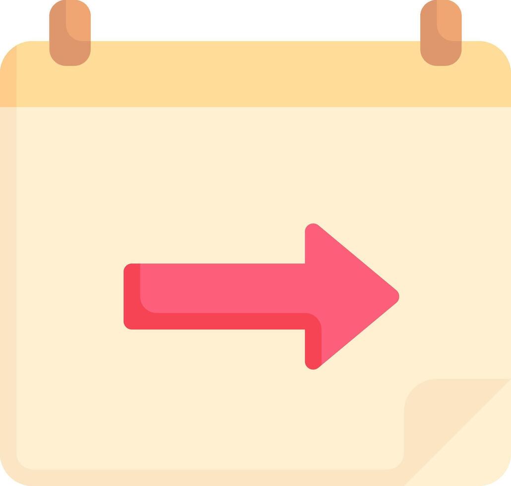A calendar with an arrow pointing to the right vector