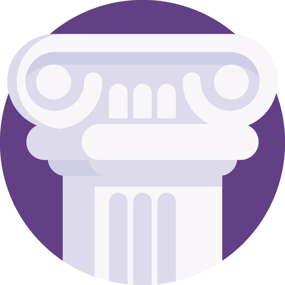 A purple circle with a column in it vector