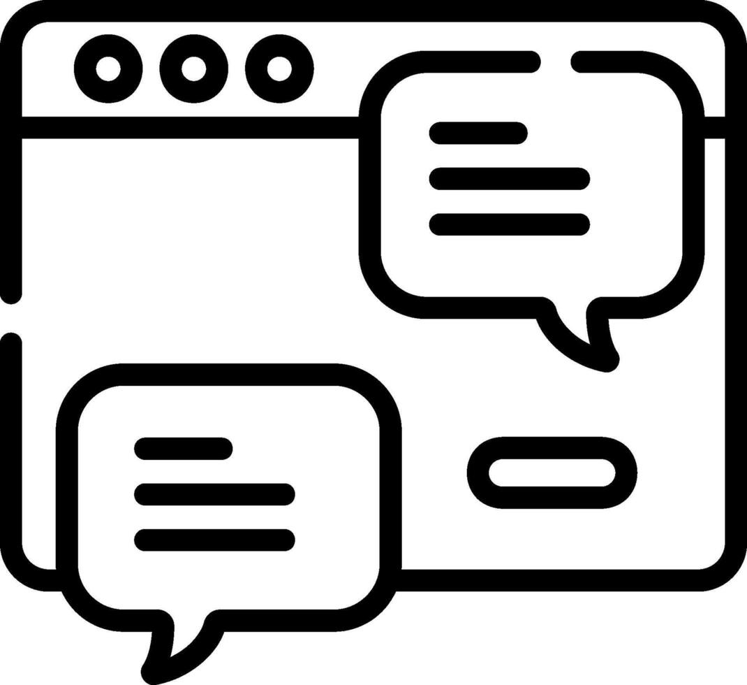 A black and white icon of two speech bubbles vector