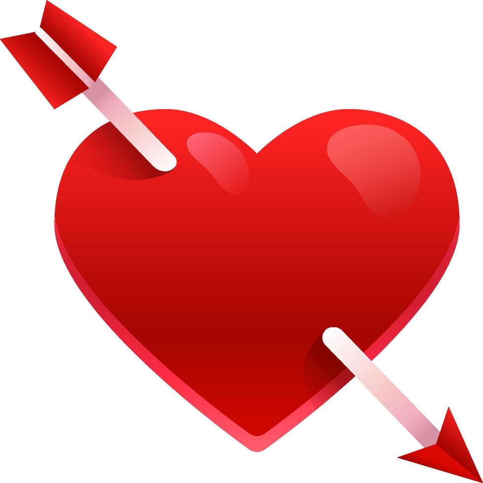 Heart with arrow clipart vector