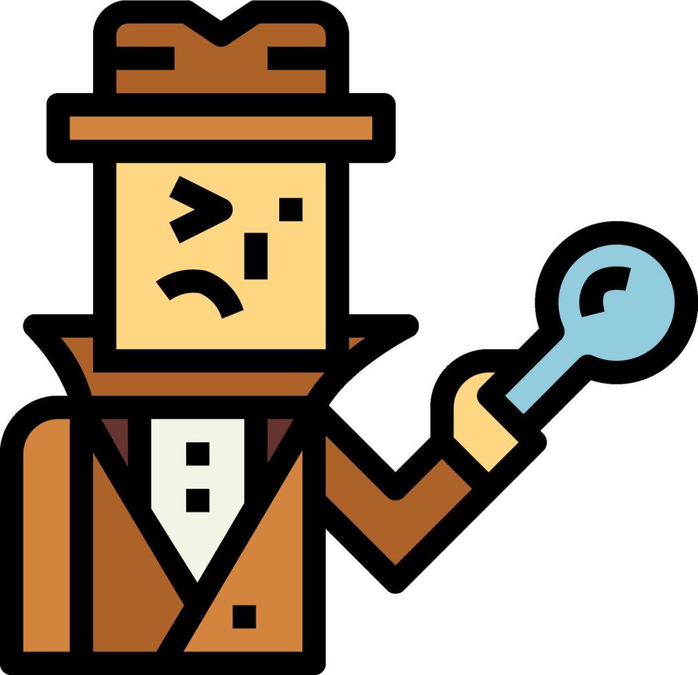 A cartoon man holding a magnifying glass vector