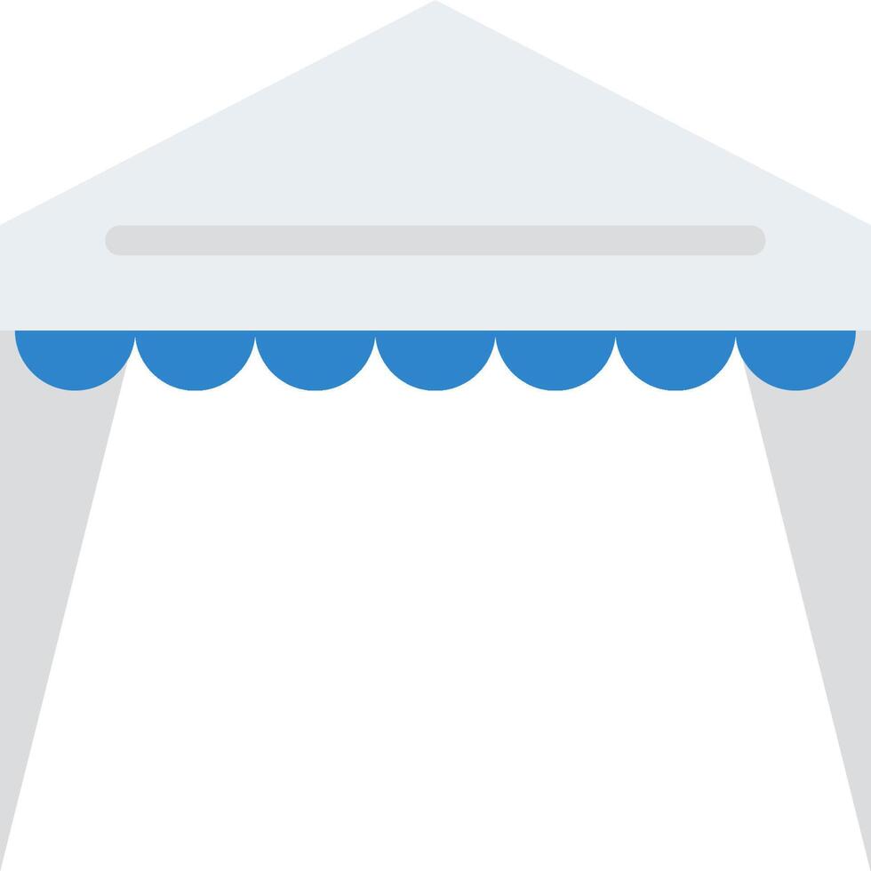 A white tent with blue awnings vector