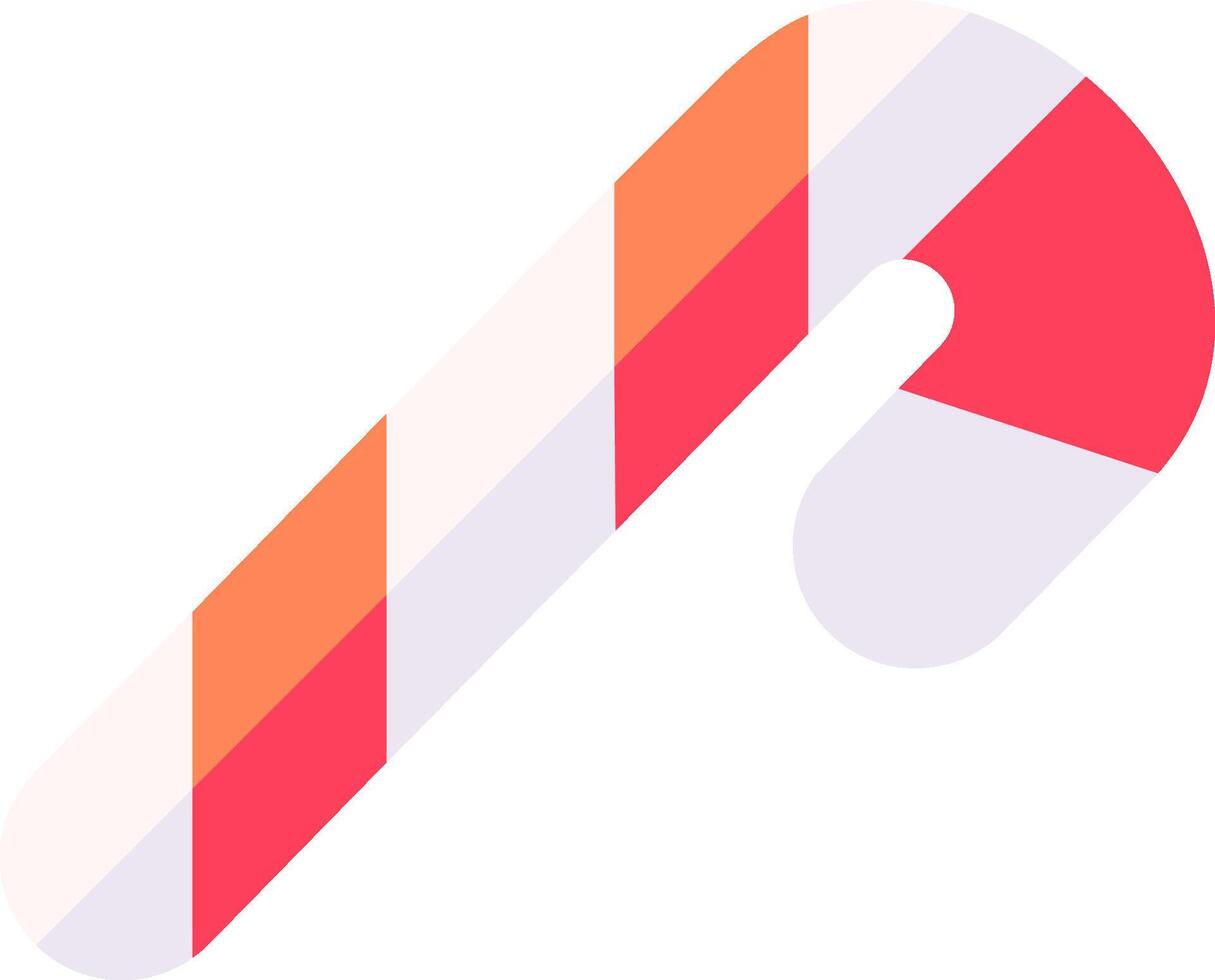 A candy cane with a red and white stripe vector