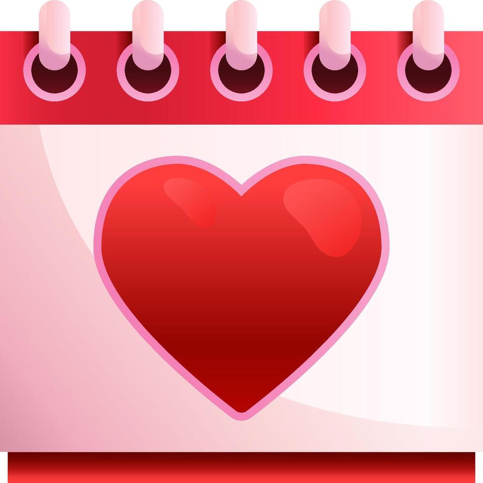A calendar with a heart on it vector