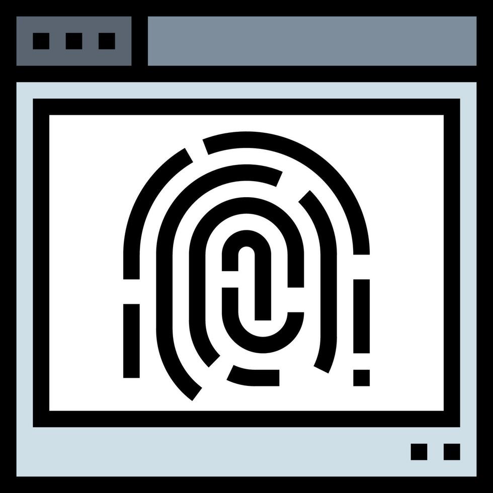 A computer screen with a fingerprint on it vector