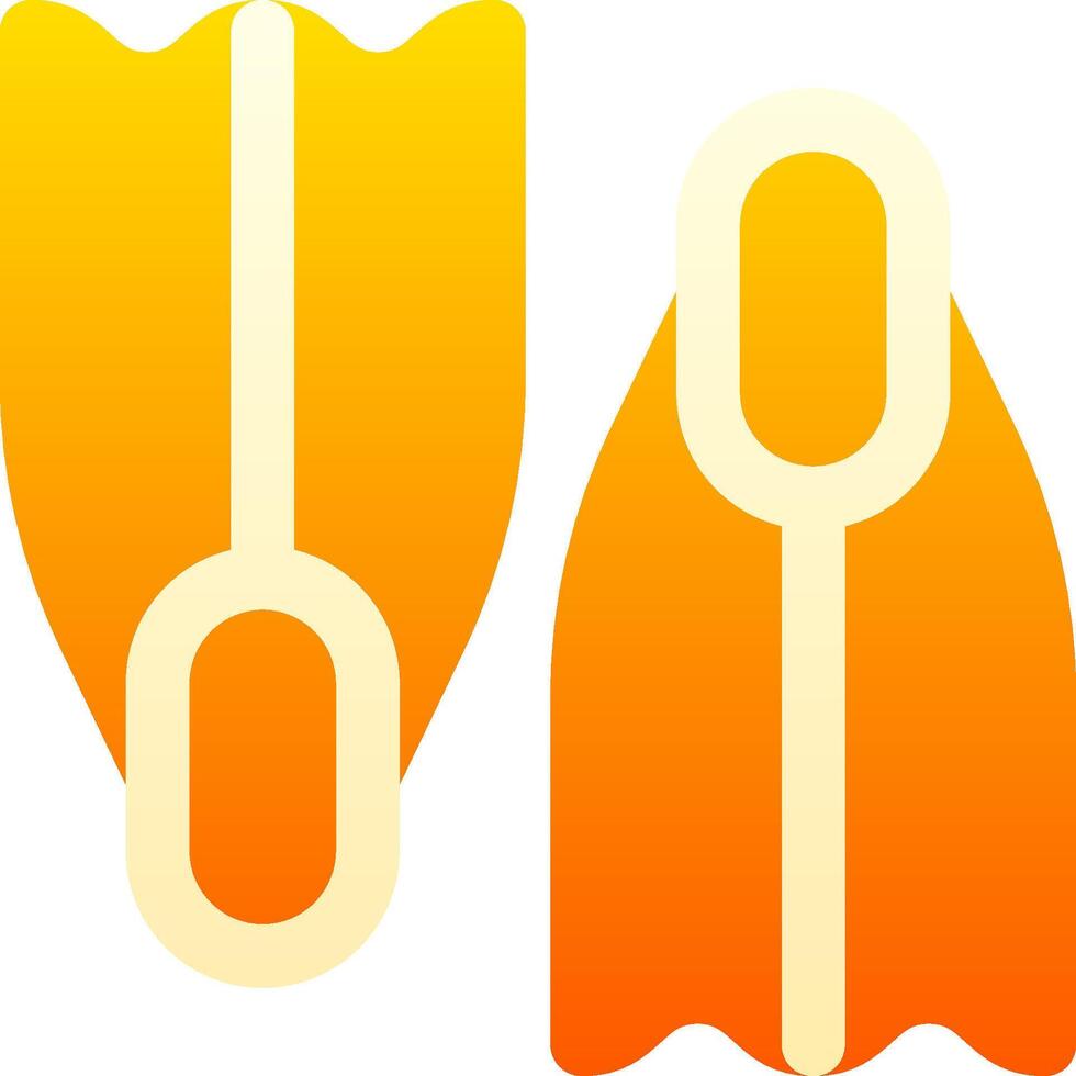 Two orange and yellow scuba fins on a white background vector