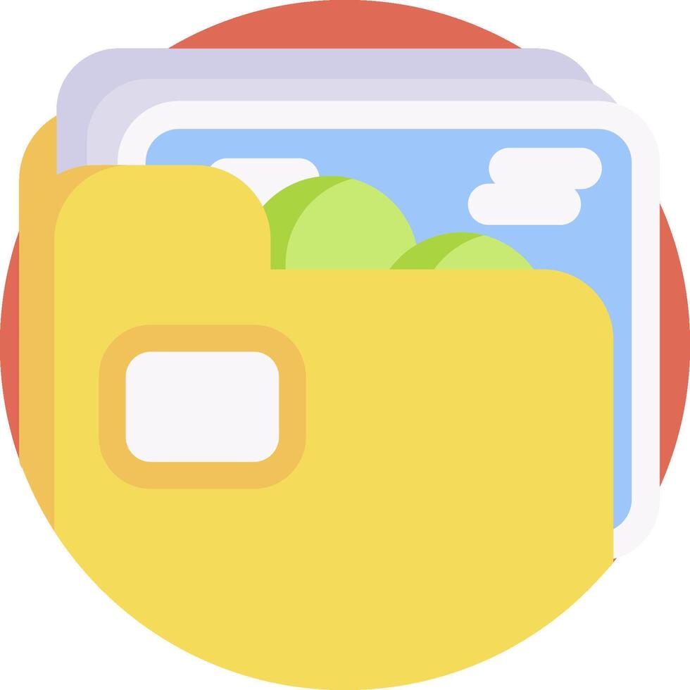 A yellow folder with a picture inside vector