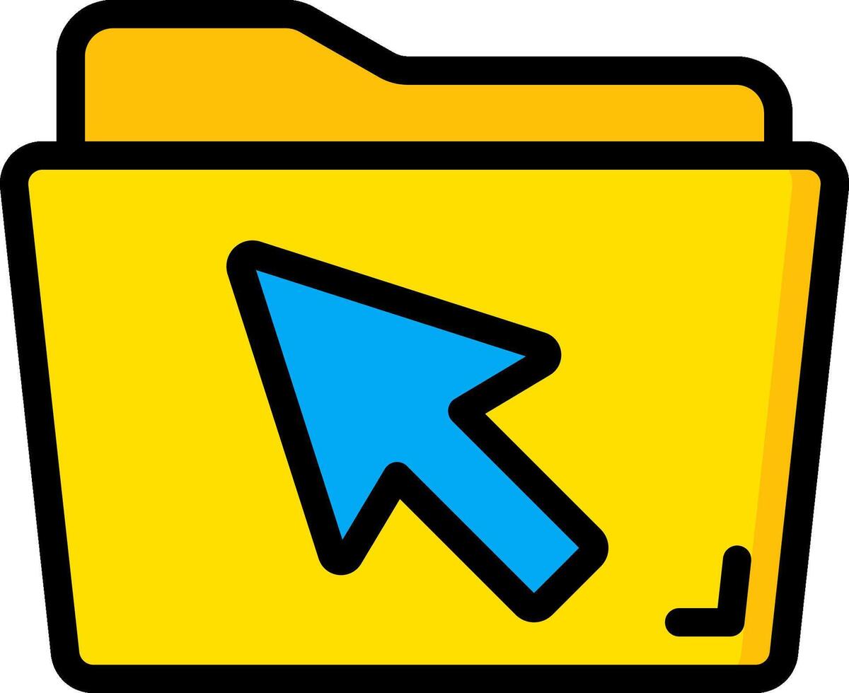 A folder with an arrow pointing to the left vector