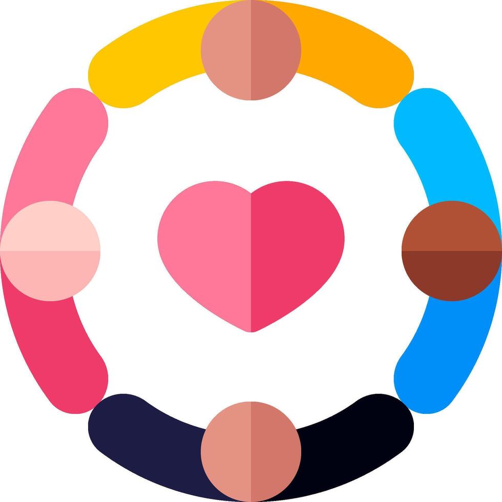 A group of people holding hands in a circle vector