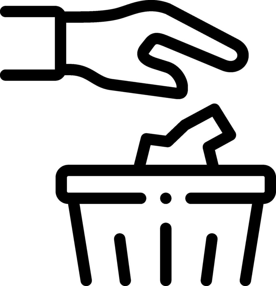 A hand putting something in a trash bin vector