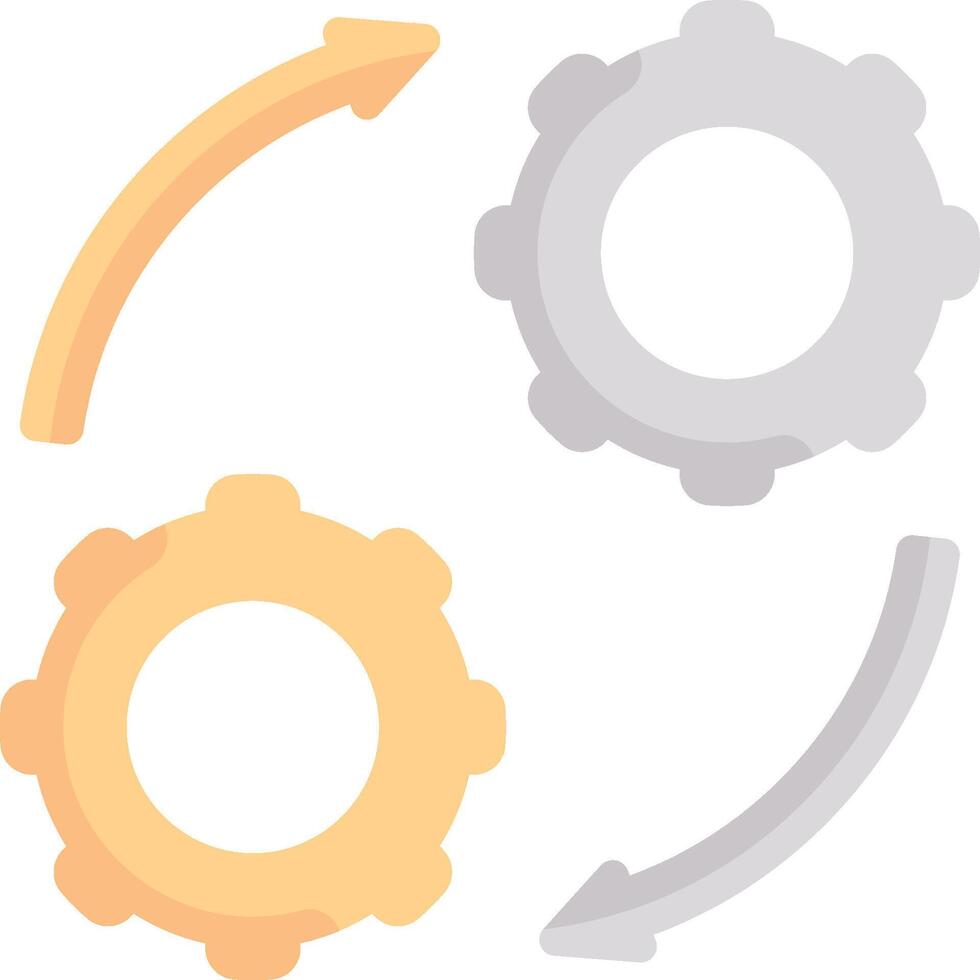 Four gears with arrows pointing to each other vector