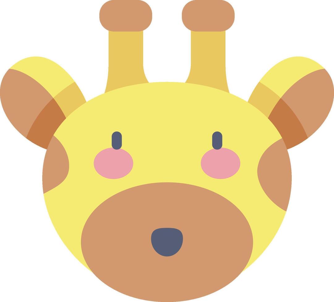 A giraffe head with a pink nose and brown eyes vector