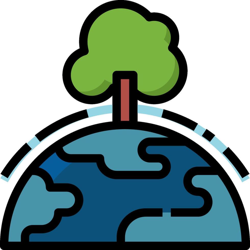 Earth globe with tree vector