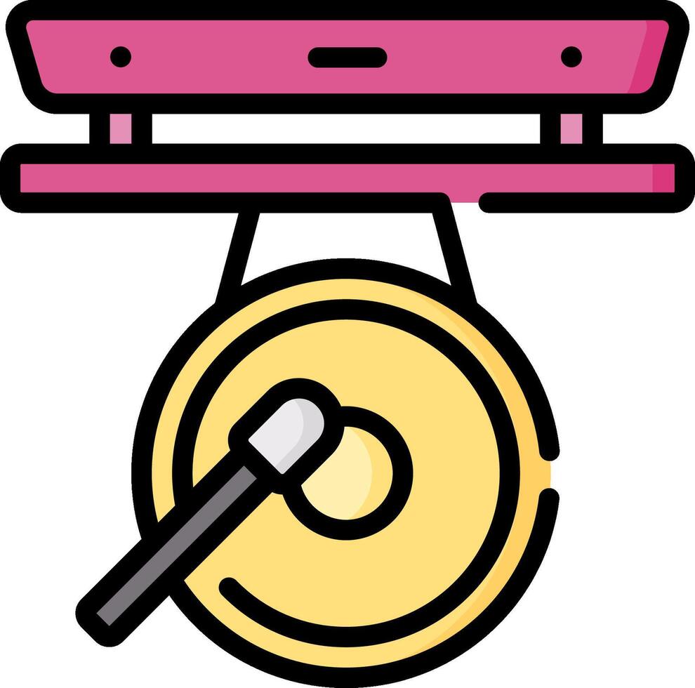 A pink and yellow scale with a pen on it vector