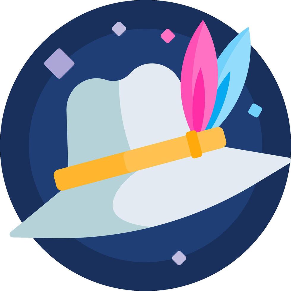 A hat with a feather on it vector
