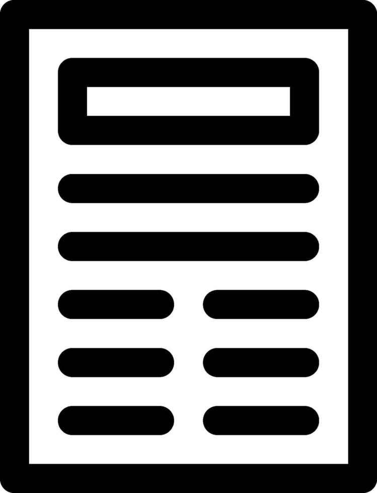 A black and white icon of a newspaper vector
