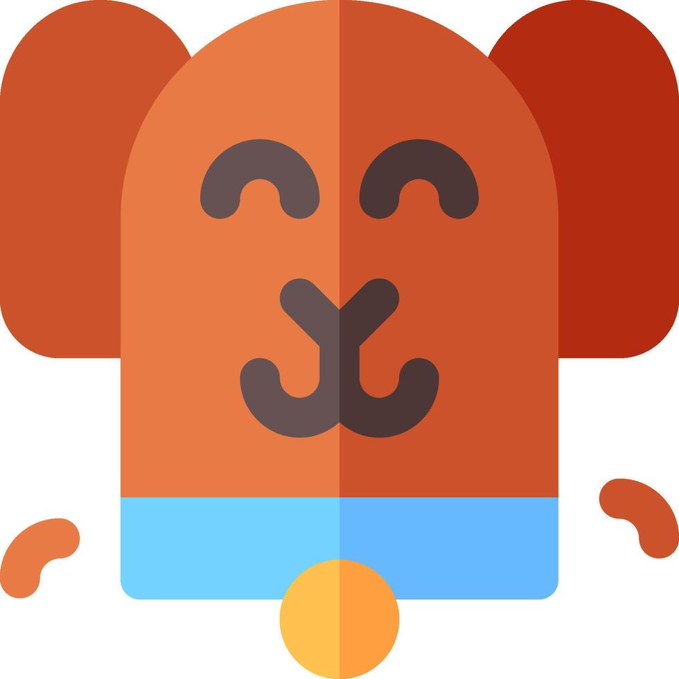 A dog with a blue collar and a red nose vector