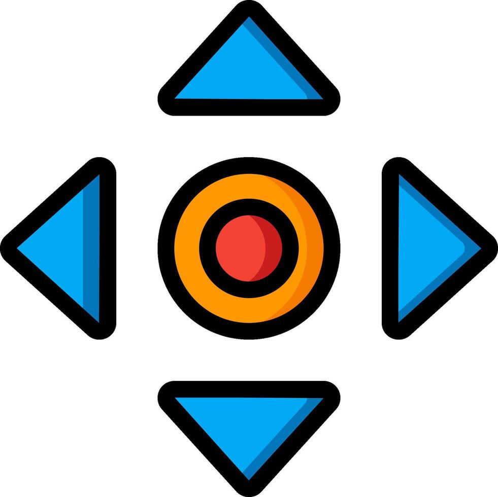 A blue and orange arrow pointing to the left vector