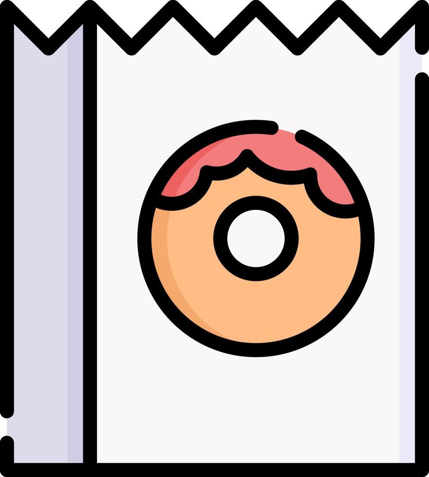 A donut in a bag icon vector