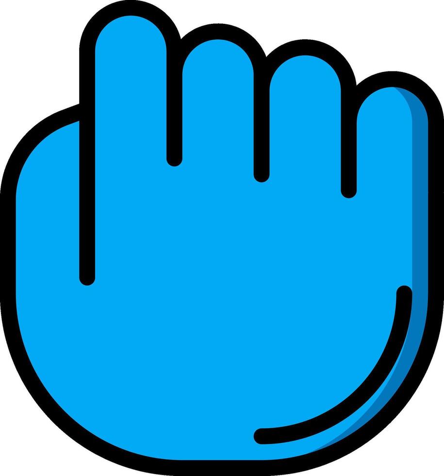A blue hand gesture with one finger up vector