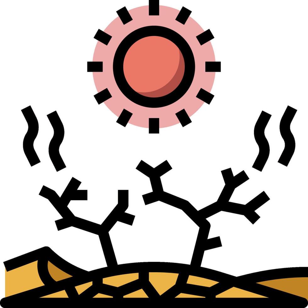 A desert with a sun and a tree vector