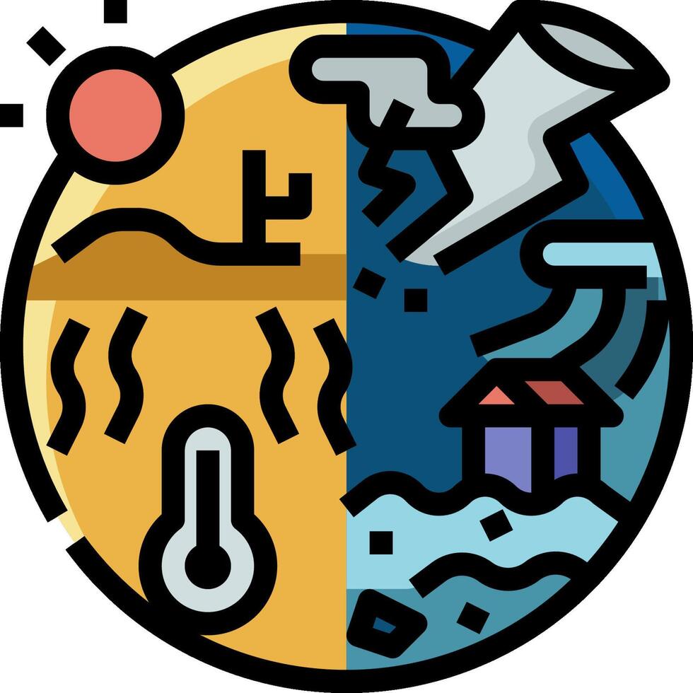 A cartoon illustration of a storm and a sun vector