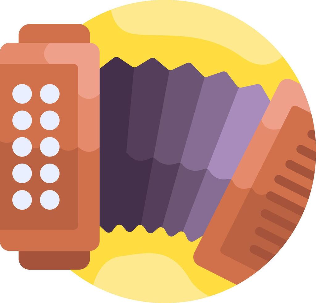 An accordion icon with a yellow background vector