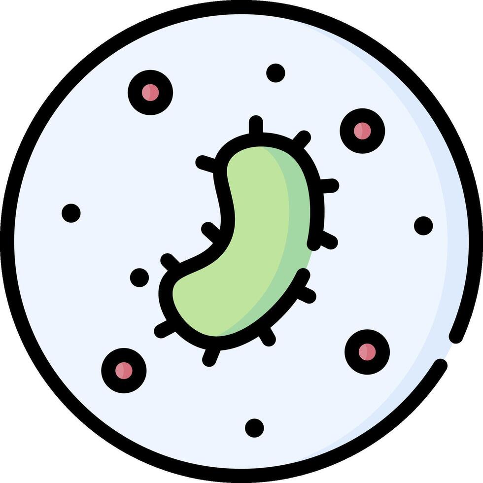 A cartoon image of a bacteria in a round shape vector