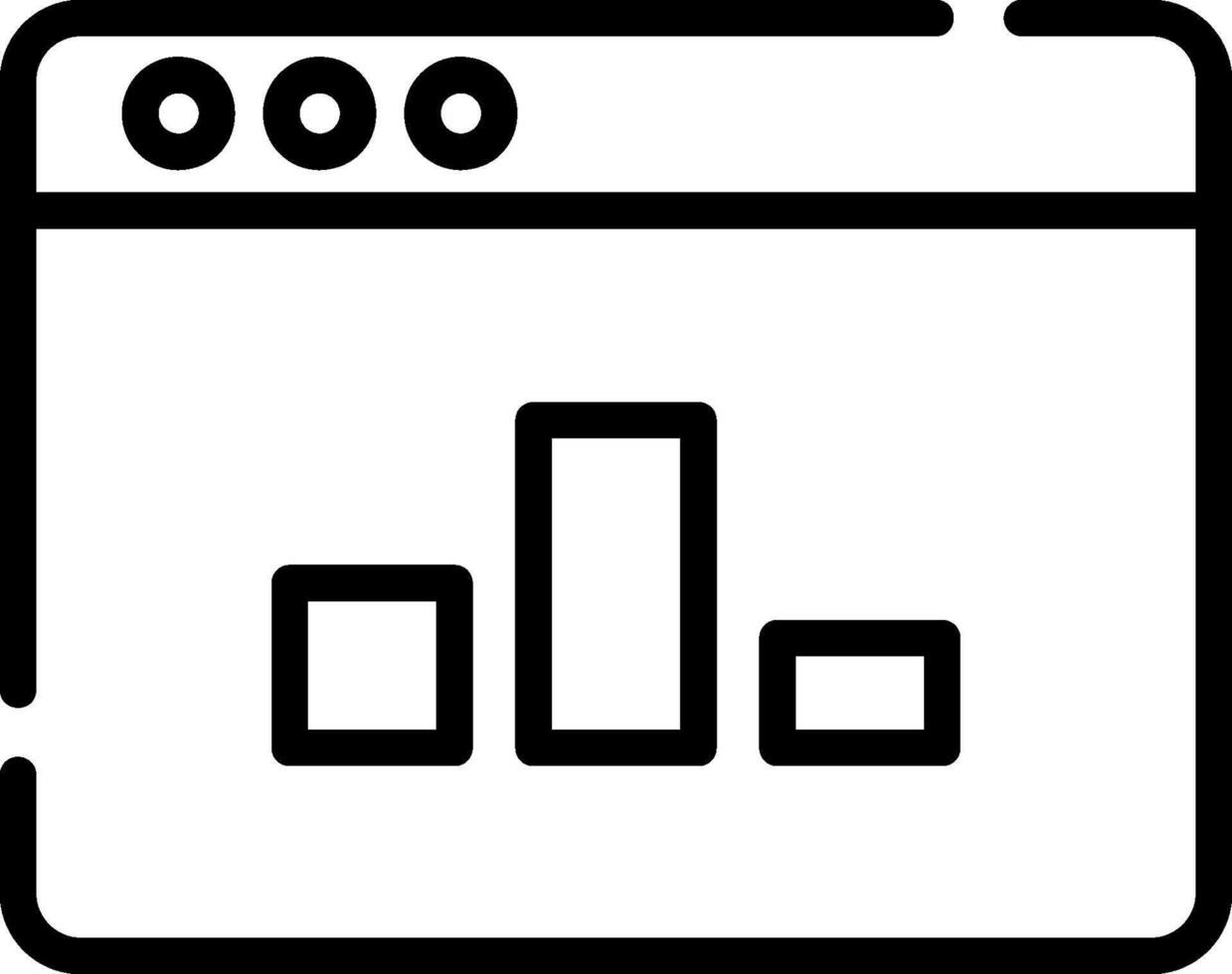 A black and white icon of a bar chart vector