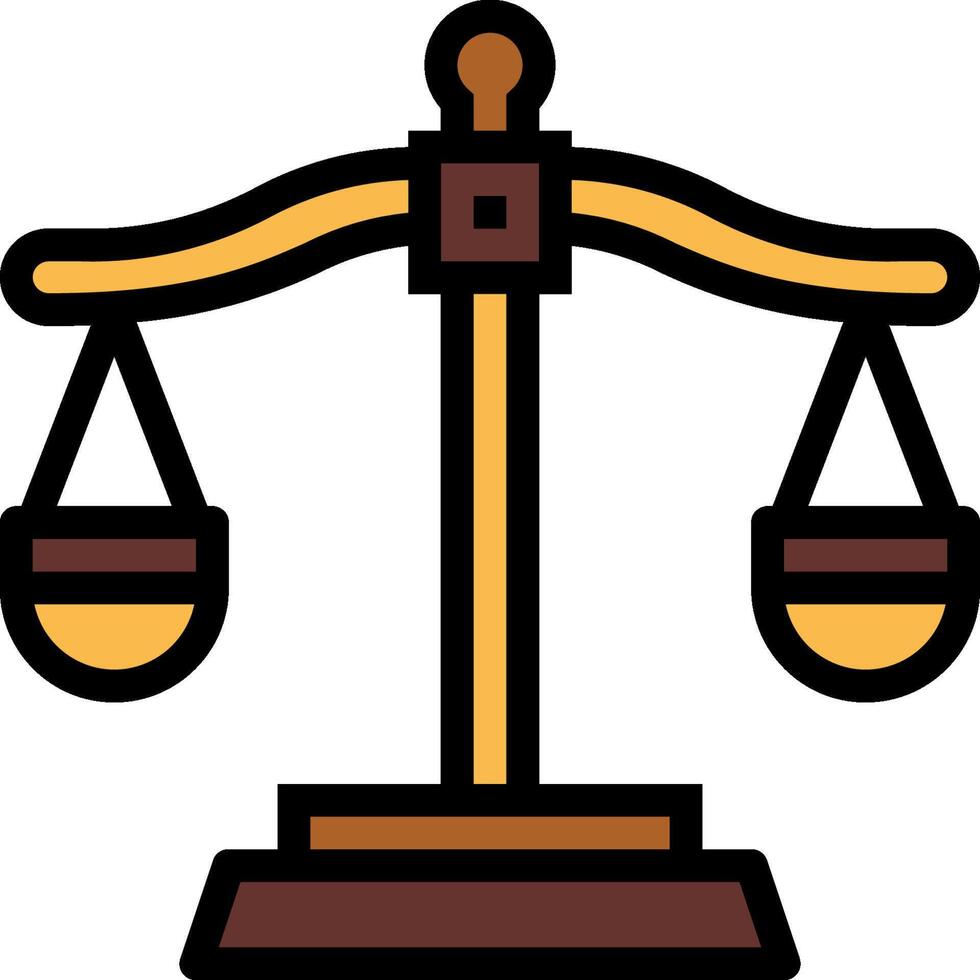 A scale of justice icon with a balance on top vector