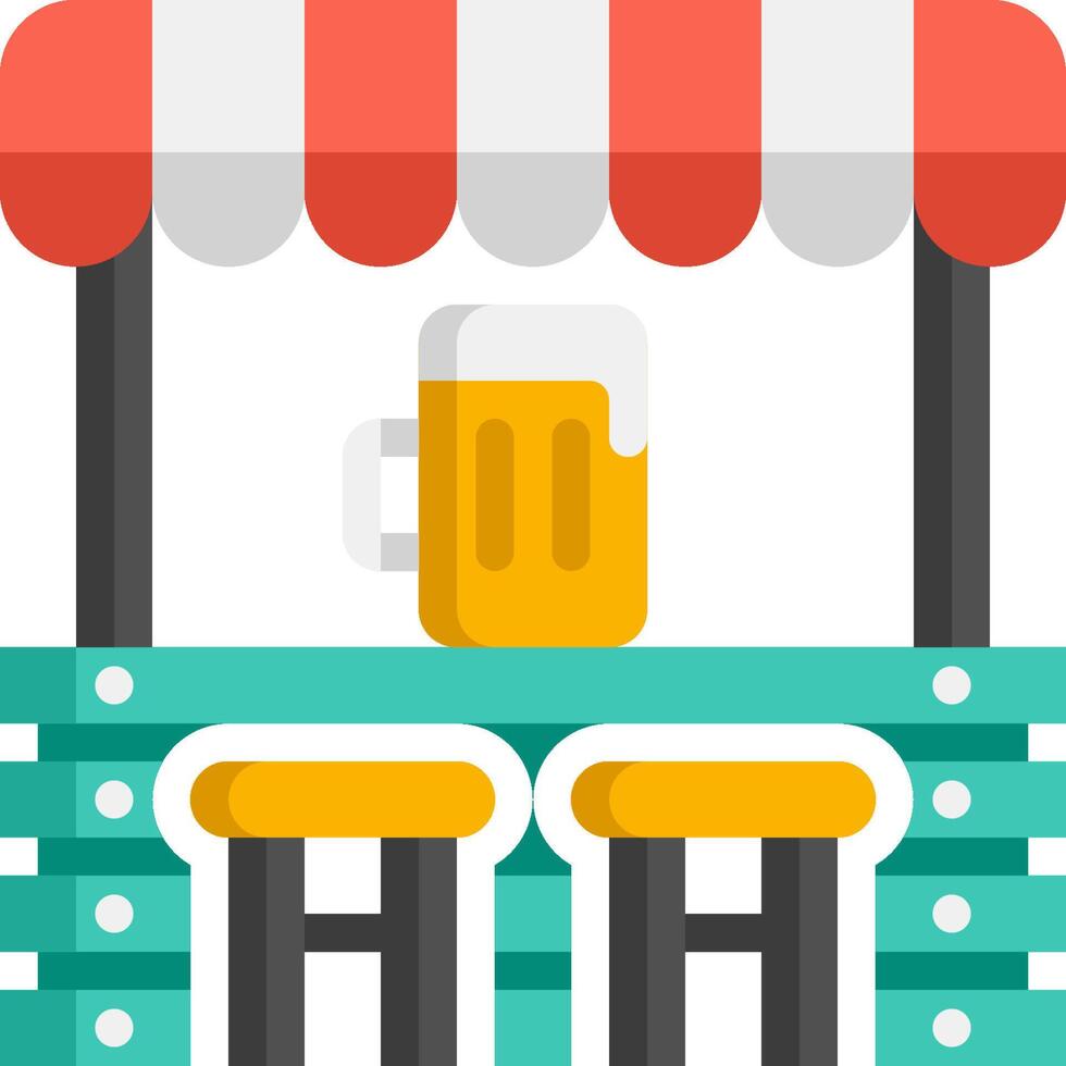 Beer stand with two stools and a beer mug vector