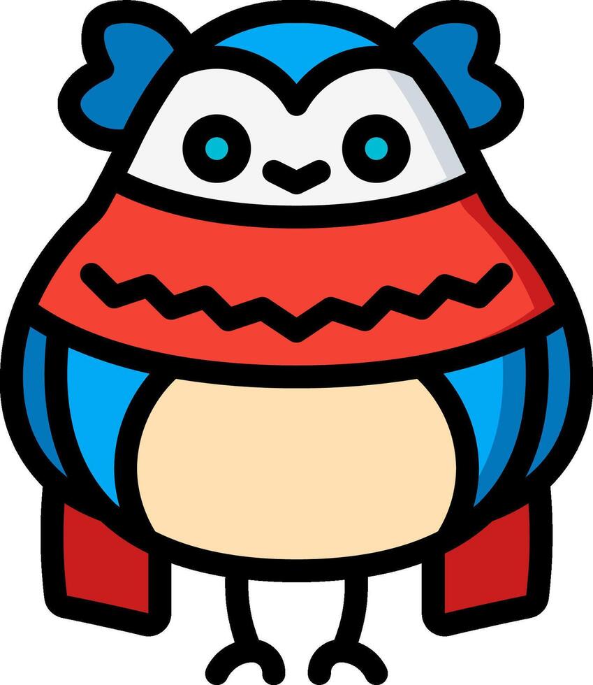 A cartoon owl wearing a red and blue cape vector