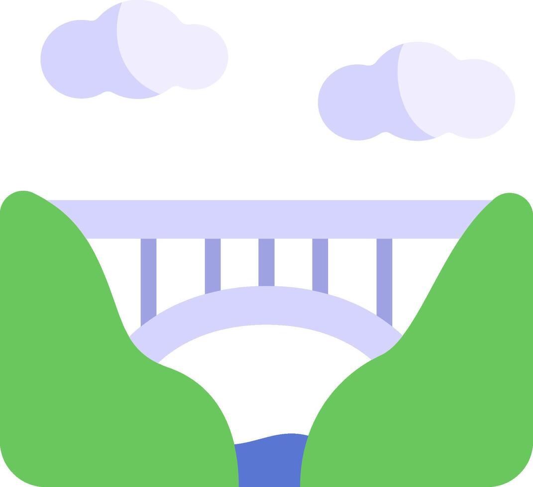 A bridge over a river with clouds in the sky vector
