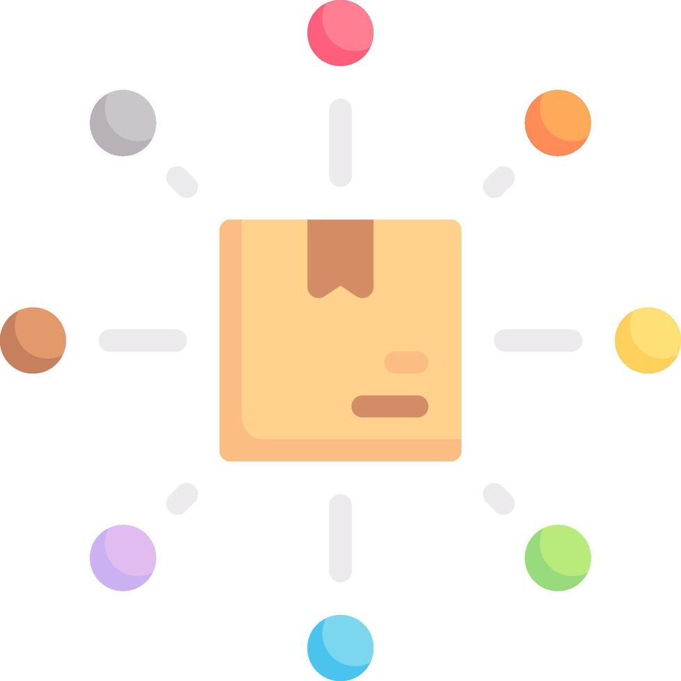 A box with many different colored dots around it vector