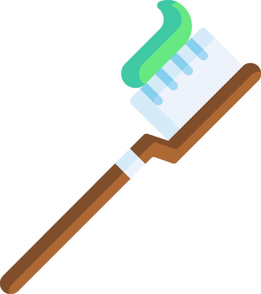A toothbrush with green toothpaste on it vector